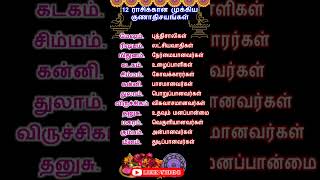 12 ராசிக்கான முக்கிய குணாதிசயங்கள் whatsappstatus astrology horoscope shorts [upl. by Maise]