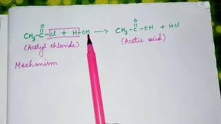 Mechanism of hydrolysis of Acetyl Chloride Organic chemistry [upl. by Alakim]