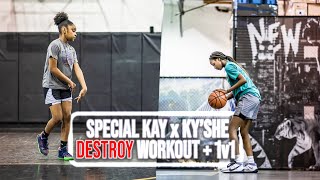 Top RANKED 2025 amp 2026 guards Kaleena quotSpecial Kayquot Smith x Destiny quotKyshequot Lunan 1v1  Full Workout [upl. by Sorkin]