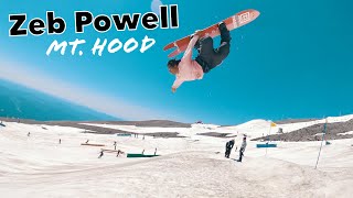 Zeb Powell Snowboarding at Mount Hood On A 203cm Board [upl. by Anelra]