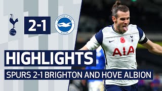 HIGHLIGHTS  SPURS 21 BRIGHTON  HARRY KANE PENALTY AND GARETH BALE WINNER [upl. by Taryn]