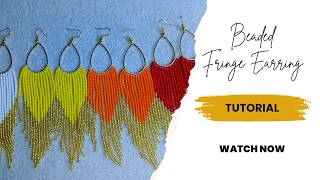 Beaded fringe earrings tutorial Fringe beaded earrings tutorial [upl. by Macgregor126]