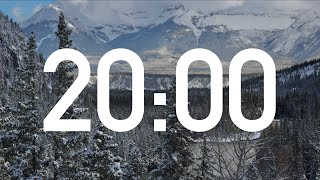 20 Minute Winter Mountain Timer with Music Relaxing Lofi Calm Chimes Alarm at End [upl. by Naol]