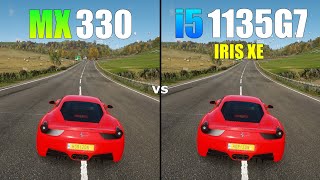 GeForce MX330 vs i5 1135G7 Intel Iris Xe Graphics Gaming Test  2021 [upl. by Aicia]