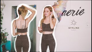 AERIE REVIEW amp TRY ON HAUL honest Aerie Offline legging amp sports bra review [upl. by Knowling]