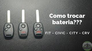 Como trocar bateria da chave HONDA Fit Civic City CRV [upl. by Okiman]