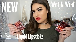 NEW Wet N Wild LIQUID CATSUIT Matte Lipsticks Review amp Swatches [upl. by Anahcra]