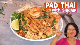 Pad Thai with shrimp The National Dish of Thailand The Traditional Recipe Cooking Secret [upl. by Anawit589]