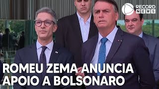 Governador reeleito de Minas Romeu Zema anuncia apoio a Bolsonaro no segundo turno [upl. by Agneta]