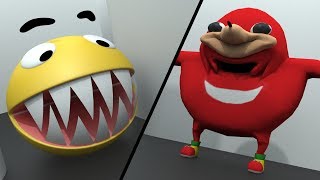 Pacman vs Uganda Knuckles vs Mario and Sonic [upl. by Hecklau]