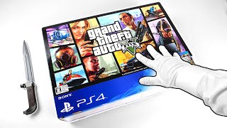 PS4 quotGRAND THEFT AUTO Vquot UNBOXING Sony PlayStation 4 GTA 5 Console [upl. by Llenol]