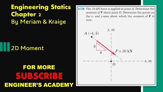 Engineering Statics  Chapter 2  P229  Moment  Engineers Academy [upl. by Nork]