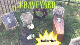 DIY Halloween Graveyard  Dollar Tree DIY [upl. by Isman]