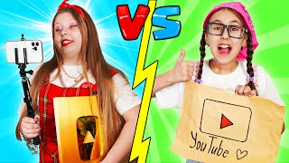 RICH BLOGGER vs POOR BLOGGER  Crazy Funny Situations on Youtube [upl. by Adrial]