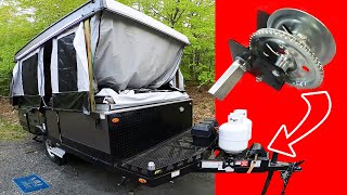 2019 Rockwood Pop Up Manual Winch Install  Electric Winch Be Gone [upl. by Nageam425]