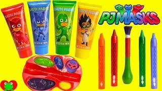 Genie Teaches Colors with PJ Masks Paints Catboy Owlette and Gekko [upl. by Jacobsen]