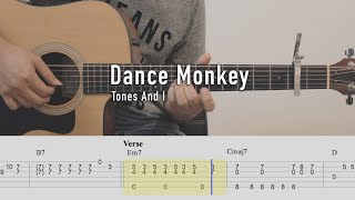 Dance Monkey  Tones And I  Fingerstyle Guitar Cover  TAB Tutorial [upl. by Kcirrej]