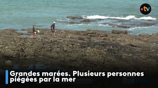 Grandes marées Plusieurs personnes piégées par la mer [upl. by Rogerg336]