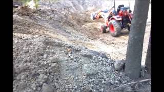 Digging a pond with a Compact Tractor  Kioti CK20s [upl. by Ecnarwal]