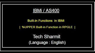 IBMi AS400  Upper Builtin function  built in functions rpgle  as400 for beginners in English [upl. by Norbert242]