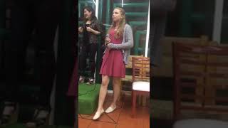 13 year old girl sings in Spanish los laureles [upl. by Nimajaneb]