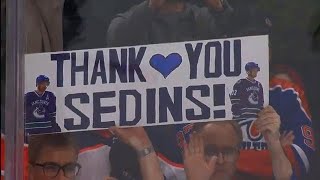 Oilers give Sedin brothers heartfelt goodbye [upl. by Charleton]