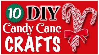 10 EASY Candy Cane Crafts 🎄 CHRISTMAS DIY  Dollar Tree DIY [upl. by Lenoil]