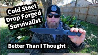 Cold Steel Drop Forged Survivalist Knife Test and Review Does it Survive [upl. by Euf]