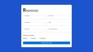 How to Create a Responsive Registration Form Using HTML amp CSS  SignUp form using HTML amp CSS [upl. by Htidirem]