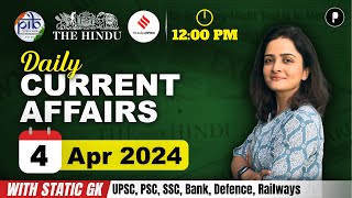 4 April Current Affairs 2024  Daily Current Affairs  Current Affairs Today [upl. by Ennaesor]