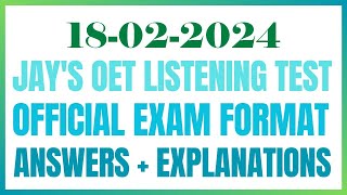 OET LISTENING TEST 18022024 oet oetexam oetnursing oetlisteningtest [upl. by Neukam]