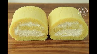 Ultimate Eggless Vanilla Swiss Roll Recipe [upl. by Ahsahs838]