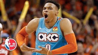 Russell Westbrook Damian Lillard go at it in Thunders Game 3 win  NBA Highlights [upl. by Rose]