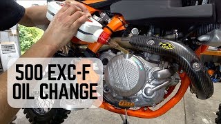 KTM 500 EXCF oil change [upl. by Eniamraj66]