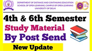 DU SOL 4th amp 6th Semester Study Material By Post Send 2025 [upl. by Ozan]