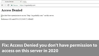 Fix Access Denied you dont have permission to access on this server [upl. by Binette]