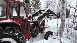 Volvo BM buster 400 plowing snow Sweden [upl. by Sudbury]