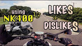 CF MOTO NK400 V3 HONEST REVIEW I LIKES amp DISLIKES [upl. by Thorner61]