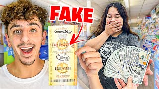 Fake Lottery Ticket Prank But They Actually Win 10000 [upl. by Cadmar]