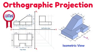 Orthographic Projection from isometric view in Engineering drawing [upl. by Convery]