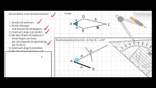 Drachenviereck Konstruktion mit Zirkel in 8 Schritten [upl. by Herminia772]