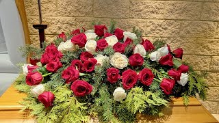 How To Make Casket Spray Arrangement With Roses [upl. by Imailiv128]