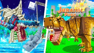 OPENING A JURASSIC WORLD DINOSAUR ZOO IN MINECRAFT [upl. by Yrret]