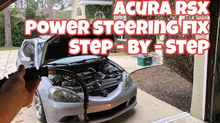 Acura RSX Power Steering Line Replacement HOW TO VIDEO [upl. by Nahgaem472]