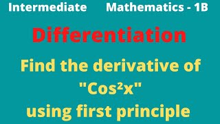 Cos²x derivative using first principleEAG [upl. by Lisk]