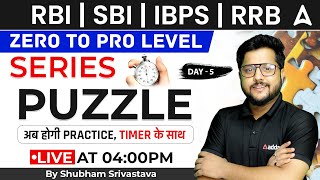 RBI  SBI  IBPS  RRB  Zero to Pro Level Series  Reasoning Puzzles By Shubham Srivastava [upl. by Eetnahs]