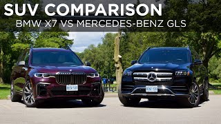 2020 BMW X7 M50i vs 2020 MercedesBenz GLS 580  SUV Comparison  Drivingca [upl. by Anileba217]