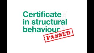 I passed the IStructE Certificate in Structural Behaviour and an exciting announcement [upl. by Sairacaz]