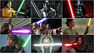 Every Lightsaber Ignition in Star Wars history UPDATED 2022 [upl. by Annahahs659]