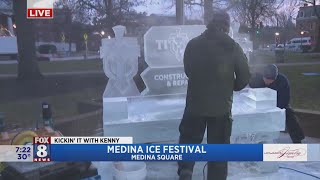 Amazing ice sculptures lure visitors from all over to Medina Ice Festival [upl. by Halsy]